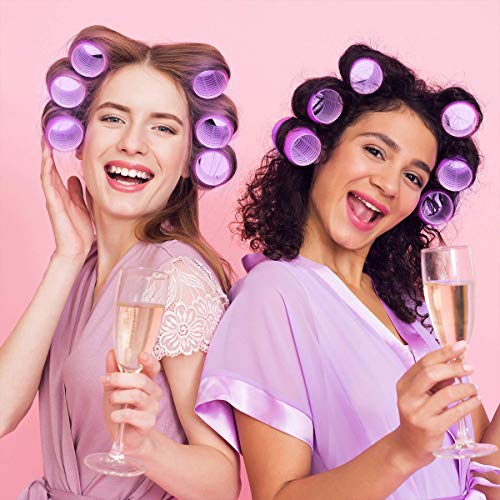 Rodillos para el cabello, 4 piezas Rulos fijos para mujeres, hombres y niños Herramientas de peluquería, Púrpura