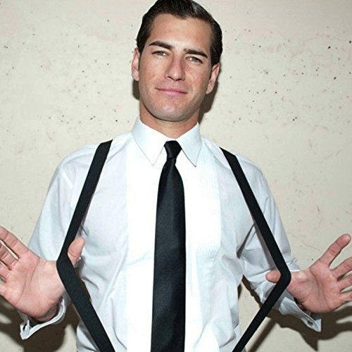 Romacci Nueva moda hombres mujeres Clip en tirantes Y elástico en forma volver Formal Unisex ajustable llaves