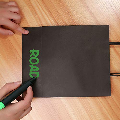 Ronvir Bolsas Papel Kraft,50 Pcs Papel Kraft Bolsas de Regalo con Mango, Tiras Blancas Rosas Bolsas de Papel Respetuosas del Medio Ambiente Bolsas Regalo - 14cm x 8cm x 21cm