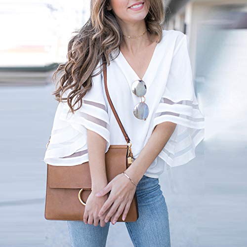 Ropa Camisetas Mujer,ZODOF Camisas Mujer Verano Elegantes Strapless Encaje Casual Tallas Grandes Camisetas Mujer Manga Corta Camiseta Blusas Tops para Mujer Fiesta en la Playa