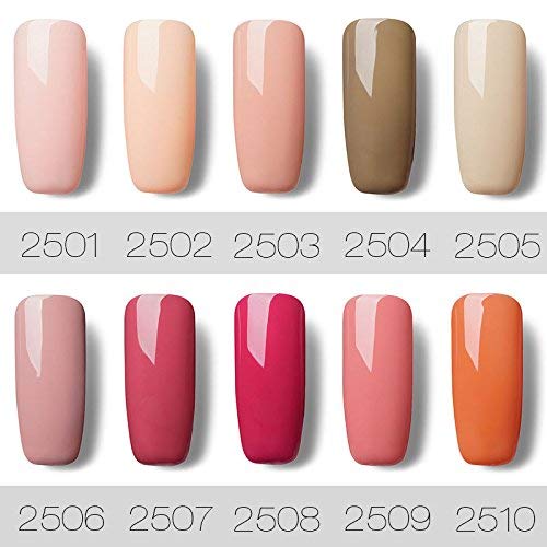 ROSALIND color nude UV esmalte en gel para uñas semi-permanente Manicura para uso personal y profesional Top coat Base coat 5 Botellas 7ml