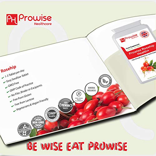 Rosehip Health + 5000 mg 120 tabletas - Fabricado en el Reino Unido | Estándares GMP de Prowise Healthcare