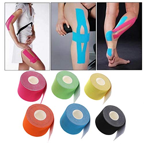 ROSENICE 6 Rollos Cintas de Recuperación de Kinesiología Vendaje Neuromuscular 5 m x 5 cm 6 Colores Diferentes