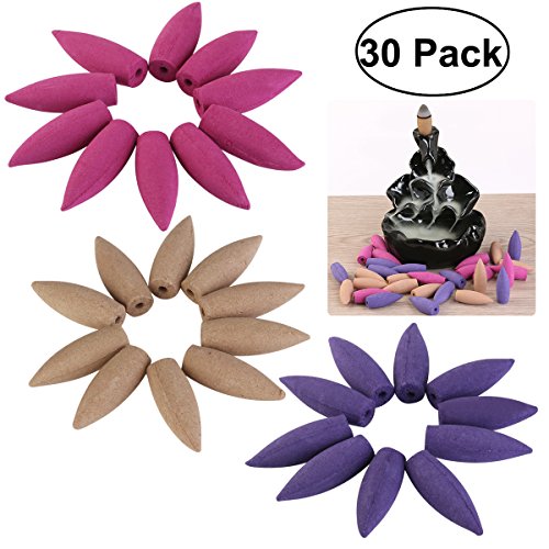 Rosenice - Lote de 30 conos de incienso de flujo invertido, fragancia a rosa, lavanda y sándalo