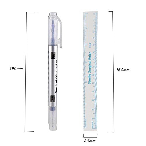 Rotulador para microblading, delineador para tatuar labios o cejas, con regla, 2 unidades