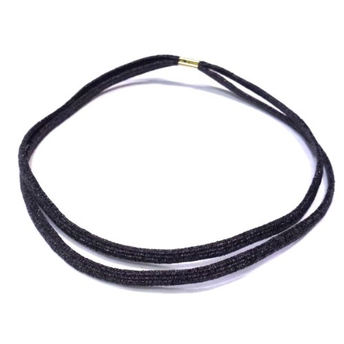 rougecaramel – elástica diadema doble vueltas – gris Lamé