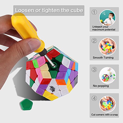 ROXENDA Cubo Mágico, Cubo de Velocidad Megaminx Stickerless Magico Speed Cube Rompecabezas, Súper Duradero Y Fácil Giro