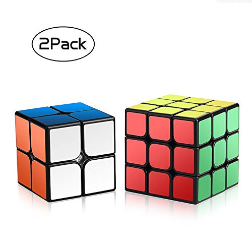 ROXENDA Velocidad Paquete, Cubo Mágico Puzzle Pack-2x2x2 3x3x3, Super-Durable Vivos, Fácil de Tornear y Liso Jugar, Color 2x2&3x3 Set Speed Cube 23