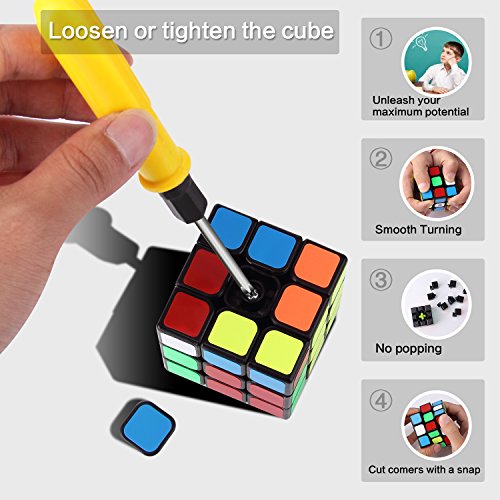 ROXENDA Velocidad Paquete, Cubo Mágico Puzzle Pack-2x2x2 3x3x3, Super-Durable Vivos, Fácil de Tornear y Liso Jugar, Color 2x2&3x3 Set Speed Cube 23