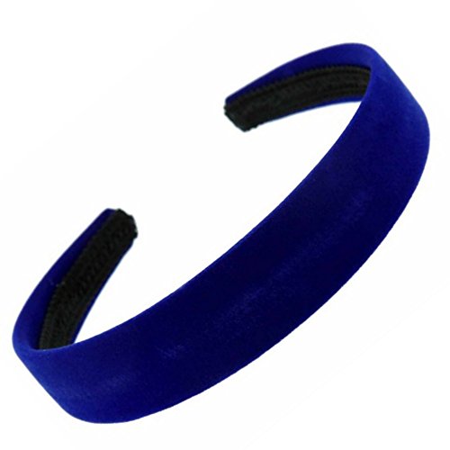 Royal Blue Velvet Feel Alice Hair Band Headband 2.5cm (1) Wide by Pritties Accessories