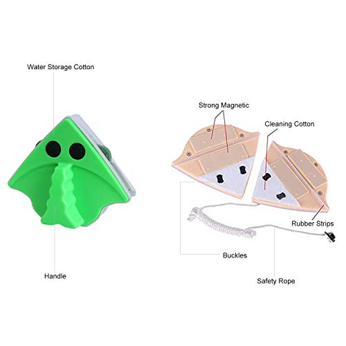 Rpanle Cepillo de Limpieza de Vidrio de Ventana magnética de Doble Cara, Limpiador de Limpiador de Vidrio Herramientas de Limpieza del hogar, Apto para Gafas de 15-24 mm de Espesor…