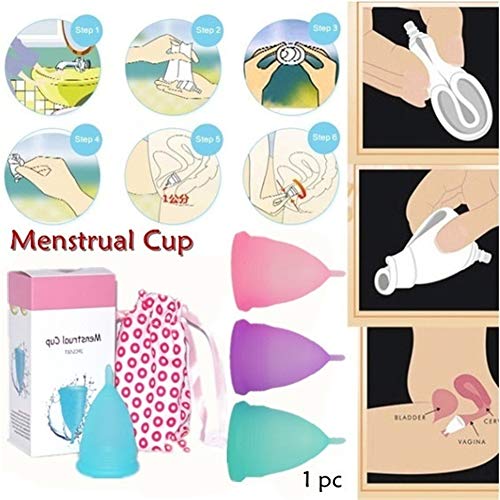 Rsoamy Copa Menstrual, Copas Menstruales de Silicona Médica Sin Fugas Seguras Cómodas Mujeres | Alternativa a los tampones y Toallas sanitarias