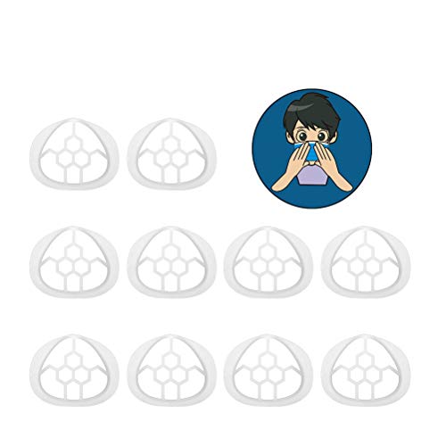 Rsoamy Soporte de mascarilla de 10 Piezas, Montaje Interior 3D para una respiración cómoda. Marco de Soporte Interno de Silicona Protección de lápiz Labial Debajo del Marco