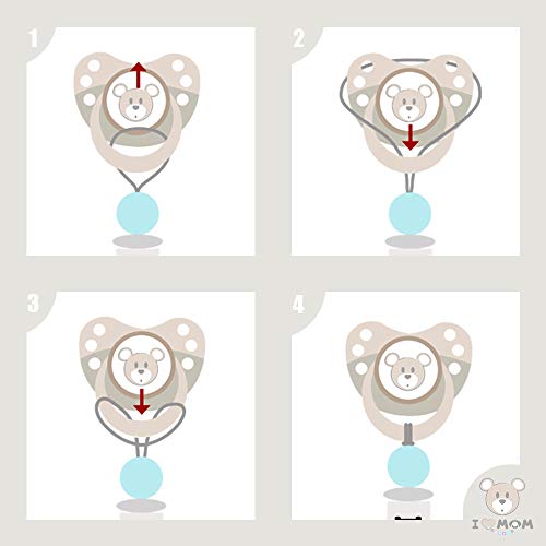 RUBY - Chupetero Personalizado para Bebe con Nombre Bola Silicona Antibacteriana con Pinza de plástico (Rojo)