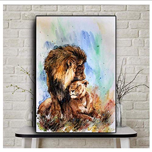 RuiChuangKeJi Imagen de póster 50x70cm sin Marco León Paterno Lienzo Pintura Animal Pared Arte León Carteles e Impresiones Cuadros de Pared para Sala de Estar decoración del hogar