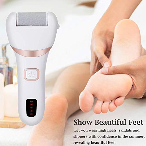 runhua Pedicura Eléctrico, Lima Electrica Pies USB Recargable, Lima Durezas Pies con 3 Cabezas de Rodillo, Removedor de Callos Eléctrico para Eliminar las Durezas y las Callosidades