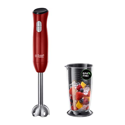 Russell Hobbs Desire - Batidora de Mano, Vaso de 500 ml, Batidora Smoothies, Acero Inox, 500 W, Rojo, Referencia 24690-56