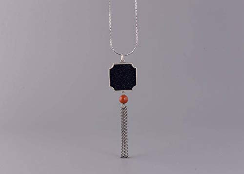 S925 Plata Vintage Flor de Ciruela para Mujer Jiangnan Estilo Mosaico Colgante de Cristal de Arena Sintética Pendientes de Borla Roja Del Sur, WOZUIMEI, Colgante, Plata 925