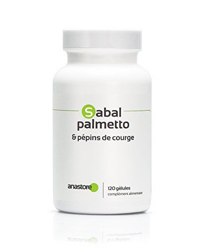 SABAL PALMETTO Y PEPITAS DE CALABAZA * 440 mg / 120 cápsulas vegetales * 100 % natural * Benéfico para la próstata y el sistema urinario * Fabricado en Francia * Calidad controlada por certificado de análisis * Garantía de satisfacción o reembolso