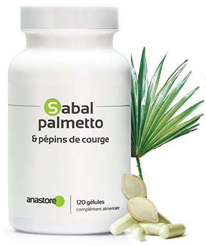 SABAL PALMETTO Y PEPITAS DE CALABAZA * 440 mg / 120 cápsulas vegetales * 100 % natural * Benéfico para la próstata y el sistema urinario * Fabricado en Francia * Calidad controlada por certificado de análisis * Garantía de satisfacción o reembolso