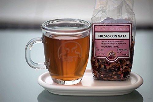 SABOREATE Y CAFE THE FLAVOUR SHOP Infusión Natural a Granel de Frutas Fresas con Nata 100 grs.