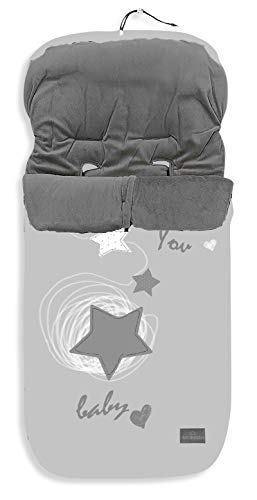 Saco POLAR de Invierno de Silla de Paseo - (Universal-Bugaboo-Mclaren) - Color: Estrella Gris - OFERTA Black Friday