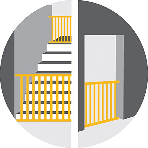 Safety 1st Rejilla para escaleras, cierre rápido, extraseguro, rejilla metálica para sujeción, 73-80 cm, posibilidad de extensión hasta 136 cm, extensible (a partir de 6-24 meses), color blanco