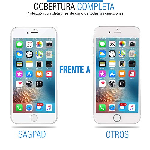 SAGPAD [2 Piezas] Cristal Templado para iPhone 7/8, Cubierta Completa Vidrio Templado 9H Protector Pantalla Premium, Anti-Huella Digital, Anti-Burbujas par 8/7 (Blanco)