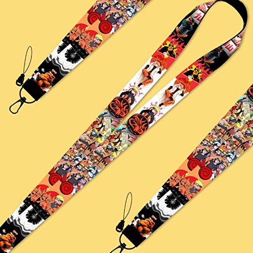 Saicowordist Naruto tarjeta manga con cordón de dibujos animados llavero colgante adecuado para tarjeta IC Bus Card Anime Fans regalo (1 juego-plata-estilo largo 04)