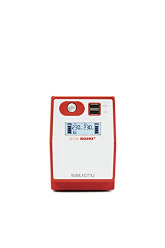 Salicru SPS 500 Soho+ – Sistema de Alimentación Ininterrumpida (SAI/UPS) de 500 VA Line-Interactive y con Doble Cargador USB