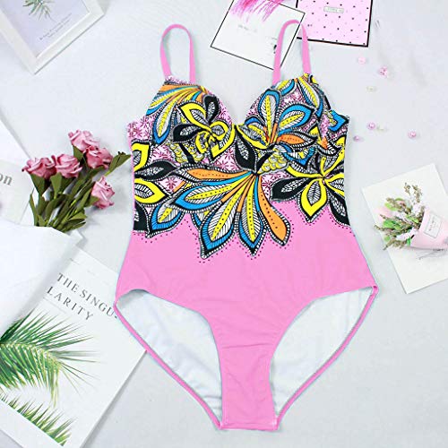 Sallydream Bikinis Mujer Desigual,Traje de baño Bebe 18 Meses bañador Mujer natación DS Rosa L
