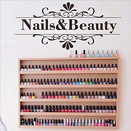 Salón de uñas Pegatinas de pared Tienda de uñas Spa de mano Diseño artístico Salón de manicura Tatuajes de pared Vinilo Durable Fácil de quitar Art Deco Adhesivo de pared A1 56x25 cm