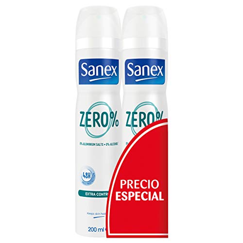 SANEX desodorante zero % extra control spray 2 x 200 ml