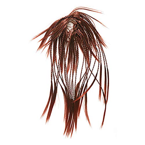 SANGRA HAIR Coletero elástico trencitas de fibra kanekalon con goma para mujer – Postizo moño Pelo sintético para mujer – Fácil de colocar. (Rubio oscuro co rubio claro mechado (18.24))