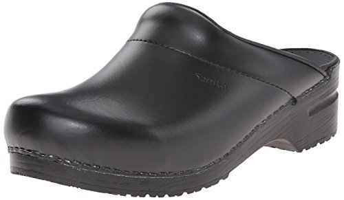 Sanita Karl PU open - Zuecos de piel hombre, Negro (Black 2), 45