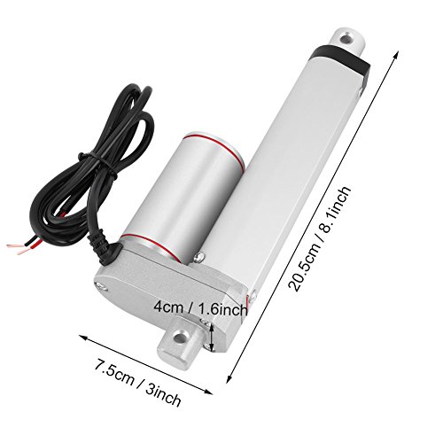 SANON Actuador Lineal Eléctrico 12V 100Mm / 4Inch Carrera de Servicio Pesado DC 12V Carga Actuador Lineal Motor Eléctrico