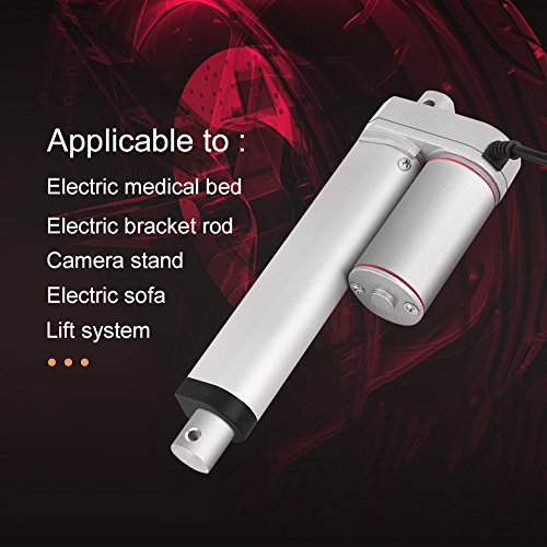 SANON Actuador Lineal Eléctrico 12V 100Mm / 4Inch Carrera de Servicio Pesado DC 12V Carga Actuador Lineal Motor Eléctrico