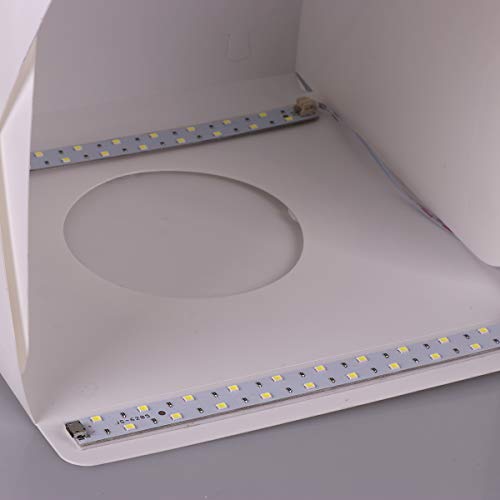 SANON Estudio Fotográfico Portátil Caja de Luz Carpa de Luz Fotográfica Caja de Luz Plegable Blanca con 40 Luces LED + 6 Fondos para La Exhibición del Producto