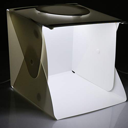 SANON Estudio Fotográfico Portátil Caja de Luz Carpa de Luz Fotográfica Caja de Luz Plegable Blanca con 40 Luces LED + 6 Fondos para La Exhibición del Producto