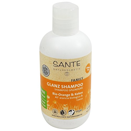 Sante – Champú de brillo ecológico de coco y naranja – Más brillo y volumen para cabellos fatigados y apagados – Vegano, sin gluten