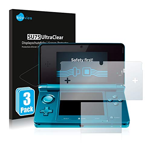 savvies Protector Pantalla Compatible con Nintendo 3DS (6 Unidades) Pelicula Ultra Transparente