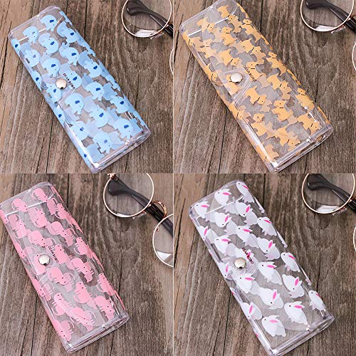 Schneespitze 4Pcs Estuche de Anteojos,Fundas de Gafas Portátiles Bolsa,Portátil Estuche de Gafas Estuche de Gafas para Gafas de Lectura Gafas de Sol Gafas Estuche
