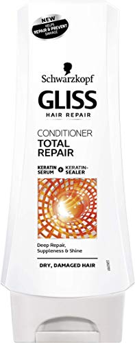Schwarzkopf Gliss Total Repair Shampoo for Dry, Damaged Hair 250ml and Total Repair Conditioner for Dry, Damaged Hair 200ml Duo Set - with Liquid Keratin by Total Glis