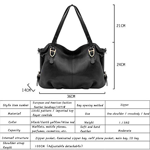 SDINAZ Bolsos de Mano Mujer Bolsos Bandolera Moda Cuero Piel autentica Suave Bolsos Totes Shoppers y Bolsos de Hombro