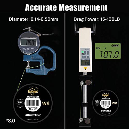 SeaKnight Monster W8 sedal Trenzado Pesca 8 Hilos, 500 m, Super Suave, de Polietileno, Hilo Trenzado de multifilamentos para Pesca en mar, 6,8 kg - 45,4 kg