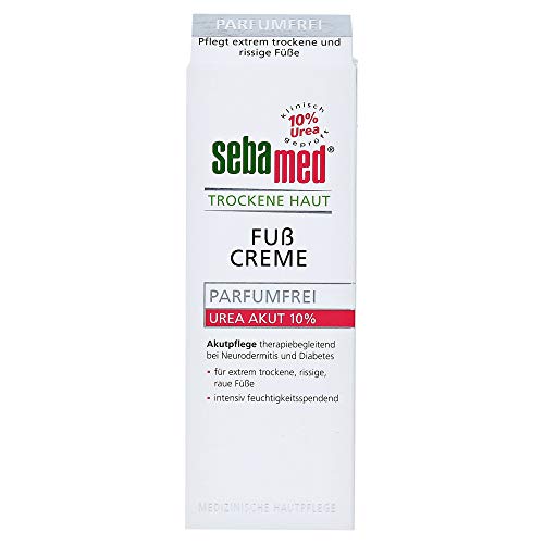 Sebamed - Crema para pies secos de piel Urea 10 % con 10 % de urea, cuidado activo para pies extremadamente secos, agrietados y ásperos, tolerancia cutánea dermatológicamente clínica, contenido 100 ml
