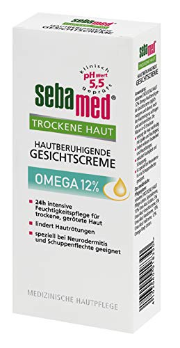 Sebamed Omega 12% - Crema facial para piel seca, 50 ml