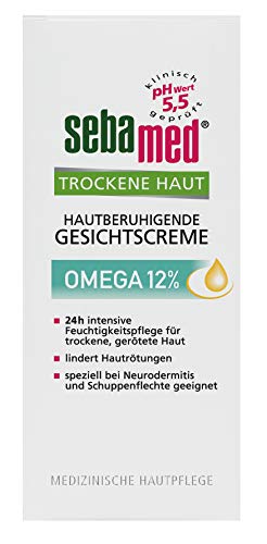 Sebamed Omega 12% - Crema facial para piel seca, 50 ml