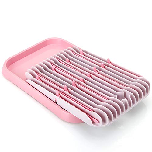 Secador de botellas, UPPEL Escurridor para biberones, Secador de biberones con diseño abierto que permite que el aire circule libremente. (pink)