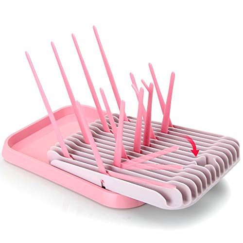 Secador de botellas, UPPEL Escurridor para biberones, Secador de biberones con diseño abierto que permite que el aire circule libremente. (pink)